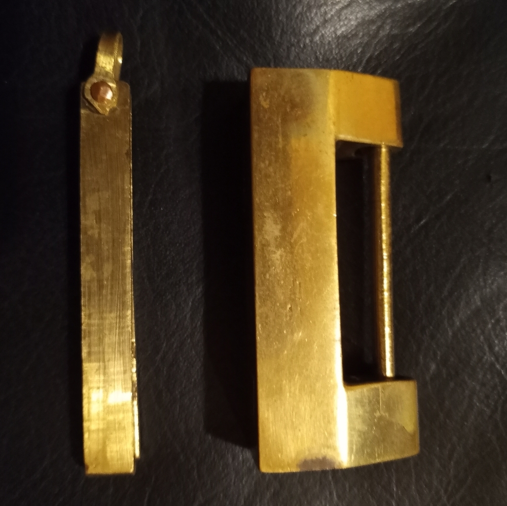 Antique Chinese brass padlock with key